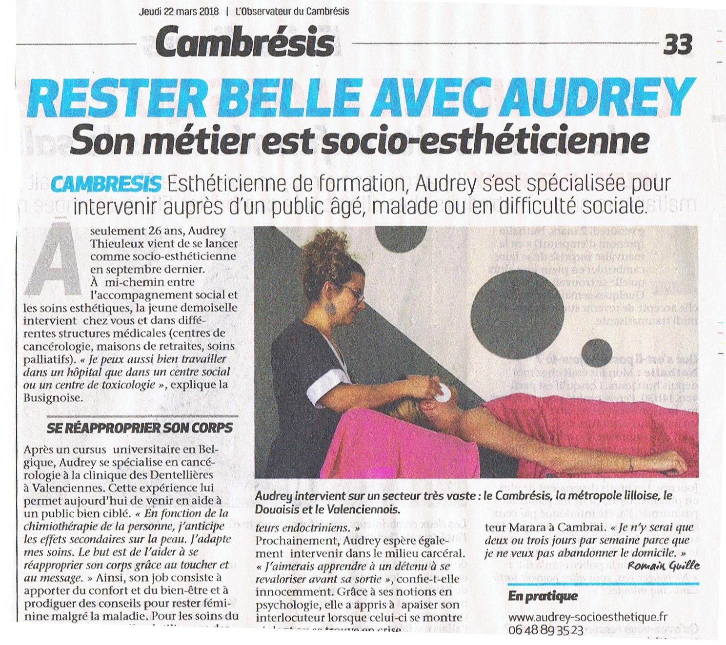 Rester belle avec Audrey - Article de presse